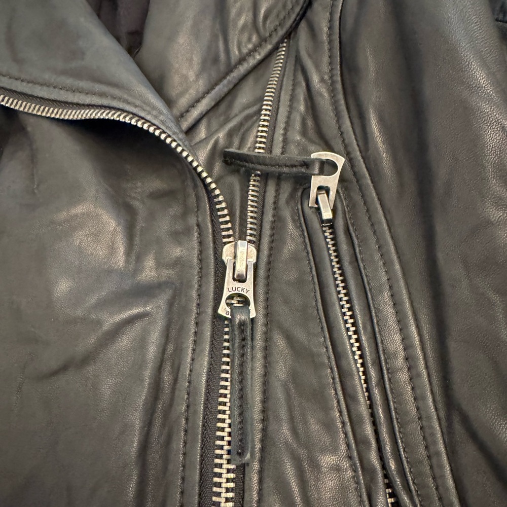 Lucky Brand Black Leather timeless jacket - Picture 11 of 16